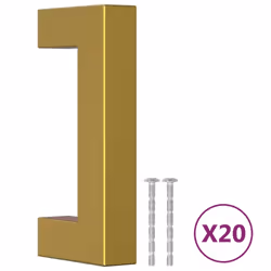 vidaXL Cabinet Handles Door Handles Furniture Drawer Pull Stainless Steel - gold, 64 mm/ 20 pcs