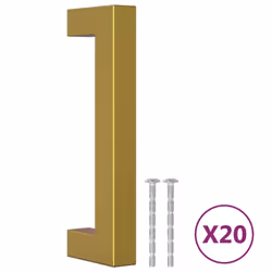 vidaXL Cabinet Handles Door Handles Furniture Drawer Pull Stainless Steel - gold, 96 mm/ 20 pcs