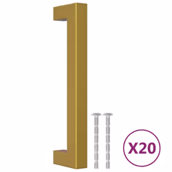vidaXL Cabinet Handles Door Handles Furniture Drawer Pull Stainless Steel - gold, 128 mm/ 20 pcs