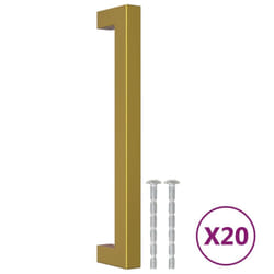 vidaXL Cabinet Handles Door Handles Furniture Drawer Pull Stainless Steel - gold, 160 mm/ 20 pcs