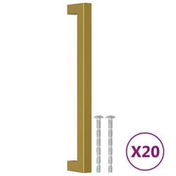 vidaXL Cabinet Handles Door Handles Furniture Drawer Pull Stainless Steel - gold, 192 mm/ 20 pcs