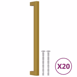 vidaXL Cabinet Handles Door Handles Furniture Drawer Pull Stainless Steel - gold, 224 mm/ 20 pcs