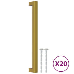 vidaXL Cabinet Handles Door Handles Furniture Drawer Pull Stainless Steel - gold, 224 mm/ 20 pcs