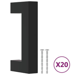 vidaXL Cabinet Handles Door Handles Furniture Drawer Pull Stainless Steel - black, 64 mm/ 20 pcs