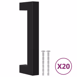 vidaXL Cabinet Handles Door Handles Furniture Drawer Pull Stainless Steel - black, 96 mm/ 20 pcs