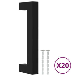 vidaXL Cabinet Handles Door Handles Furniture Drawer Pull Stainless Steel - black, 96 mm/ 20 pcs