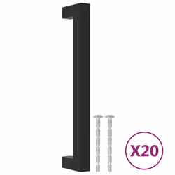 vidaXL Cabinet Handles Door Handles Furniture Drawer Pull Stainless Steel - black, 160 mm/ 20 pcs