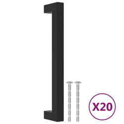 vidaXL Cabinet Handles Door Handles Furniture Drawer Pull Stainless Steel - black, 160 mm/ 20 pcs