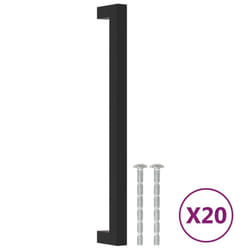 vidaXL Cabinet Handles Door Handles Furniture Drawer Pull Stainless Steel - black, 224 mm/ 20 pcs