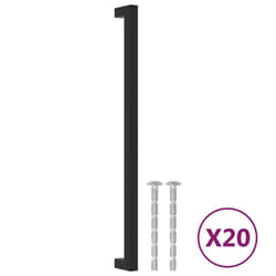 vidaXL Cabinet Handles Door Handles Furniture Drawer Pull Stainless Steel - black, 320 mm/ 20 pcs