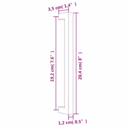 vidaXL Cabinet Handles Door Handles Furniture Drawer Pull Stainless Steel - silver, 192 mm/ 10 pcs