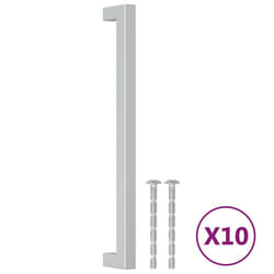 vidaXL Cabinet Handles Door Handles Furniture Drawer Pull Stainless Steel - silver, 224 mm/ 10 pcs