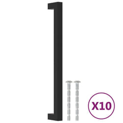 vidaXL Cabinet Handles Door Handles Furniture Drawer Pull Stainless Steel - black, 224 mm/ 10 pcs