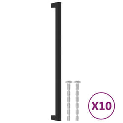 vidaXL Cabinet Handles Door Handles Furniture Drawer Pull Stainless Steel - black, 320 mm/ 10 pcs