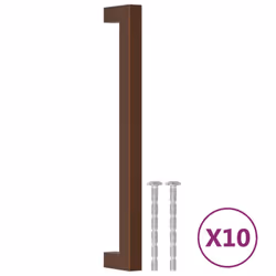 vidaXL Cabinet Handles Door Handles Furniture Drawer Pull Stainless Steel - bronze, 192 mm/ 10 pcs