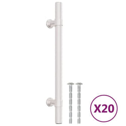 vidaXL Cabinet Handles Door Handles Furniture Drawer Pull Stainless Steel - silver, 128 mm/ 20 pcs
