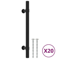 vidaXL Cabinet Handles Door Handles Furniture Drawer Pull Stainless Steel - black, 128 mm/ 20 pcs