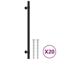 vidaXL Cabinet Handles Door Handles Furniture Drawer Pull Stainless Steel - black, 224 mm/ 20 pcs