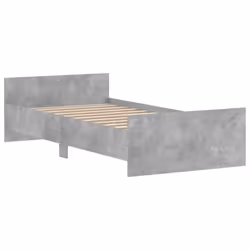 vidaXL Bed Frame with Headboard and Footboard Mattress Foundation Bed Base - concrete grey, 100 x 200 cm - Additional view 2