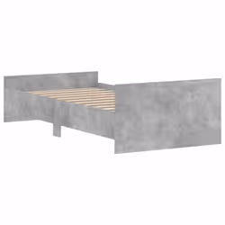 vidaXL Bed Frame with Headboard and Footboard Mattress Foundation Bed Base - concrete grey, 100 x 200 cm - Additional view 5
