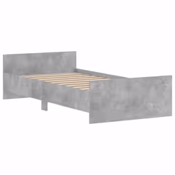 vidaXL Bed Frame with Headboard and Footboard Mattress Foundation Bed Base - concrete grey, 90 x 190 cm - Additional view 2