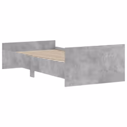 vidaXL Bed Frame with Headboard and Footboard Mattress Foundation Bed Base - concrete grey, 90 x 190 cm - Additional view 5