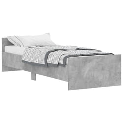 vidaXL Bed Frame with Headboard and Footboard Mattress Foundation Bed Base - concrete grey, 75 x 190 cm