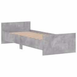 vidaXL Bed Frame with Headboard and Footboard Mattress Foundation Bed Base - concrete grey, 75 x 190 cm - Additional view 2