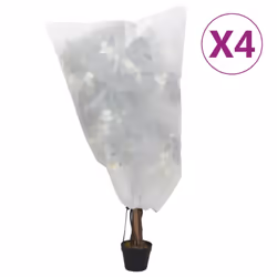 vidaXL Plant Fleece Covers with Drawstring Garden Frost Protection 70 g/mÂ² - white, 0.8 x 0.8 m/ 4 pcs