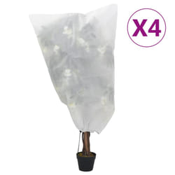vidaXL Plant Fleece Covers with Drawstring Garden Frost Protection 70 g/mÂ² - white, 0.8 x 1 m/ 4 pcs