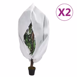 vidaXL Plant Fleece Covers with Zip Outdoor Garden Frost Protection 70 g/mÂ² - white, 1 x 1.55 m/ 2 pcs