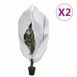 vidaXL Plant Fleece Covers with Zip Outdoor Garden Frost Protection 70 g/mÂ² - white, 1.55 x 1.55 m/ 2 pcs