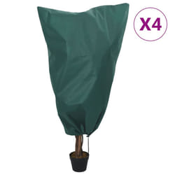 vidaXL Plant Fleece Covers with Drawstring Garden Frost Protection 70 g/mÂ² - green, 0.8 x 0.8 m/ 4 pcs