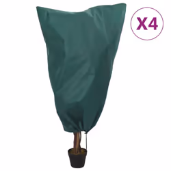 vidaXL Plant Fleece Covers with Drawstring Garden Frost Protection 70 g/mÂ² - green, 0.8 x 1.2 m/ 4 pcs