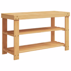 vidaXL Shoe Rack 3-Tier Shoe Cabinet Holder Hallway Shoe Storage Shelf Bamboo - Additional view 4