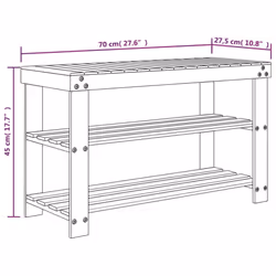 vidaXL Shoe Rack 3-Tier Shoe Cabinet Holder Hallway Shoe Storage Shelf Bamboo - Additional view 6