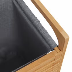 vidaXL Laundry Basket with Grey Bag Laundry Hamper Bin Laundry Sorter Bamboo - Additional view 6