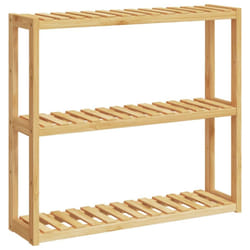 vidaXL Bathroom Shelf 3-Tier Wall-mounted Shelf Storage Wall Shelf Bamboo