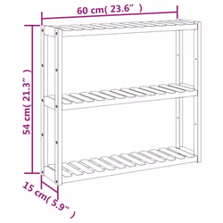 vidaXL Bathroom Shelf 3-Tier Wall-mounted Shelf Storage Wall Shelf Bamboo