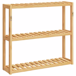 vidaXL Bathroom Shelf 3-Tier Wall-mounted Shelf Storage Wall Shelf Bamboo - Additional view 4