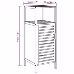 vidaXL Bathroom Cabinet with Shelf Storage Cupboard Chest Vanity Unit Bamboo - Additional view 7