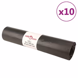vidaXL Bin Bags Trash Can Bin Liner Rubbish Bag Office Trash Bag 250 pcs Black - without drawstrings, 120 L