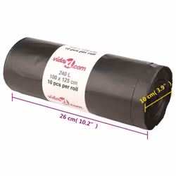 vidaXL Bin Bags Trash Can Bin Liner Rubbish Bag Office Trash Bag 250 pcs Black - without drawstrings, 240 L - Additional view 5