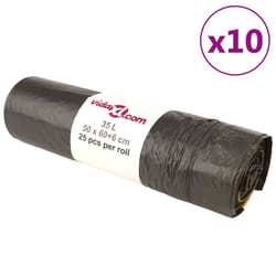 vidaXL Bin Bags Trash Can Bin Liner Rubbish Bag Office Trash Bag 250 pcs Black - with drawstrings, 35 L