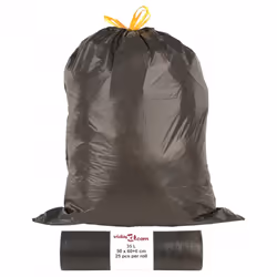 vidaXL Bin Bags Trash Can Bin Liner Rubbish Bag Office Trash Bag 250 pcs Black - with drawstrings, 35 L