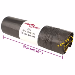 vidaXL Bin Bags Trash Can Bin Liner Rubbish Bag Office Trash Bag 250 pcs Black - with drawstrings, 35 L