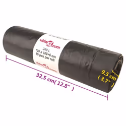 vidaXL Bin Bags Trash Can Bin Liner Rubbish Bag Office Trash Bag 250 pcs Black - with drawstrings, 240 L