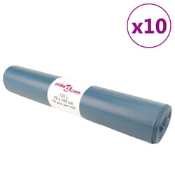 vidaXL Bin Bags Trash Can Bin Liner Kitchen Rubbish Bag Trash Bag 100 pcs Blue - 120 L