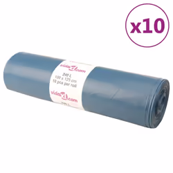 vidaXL Bin Bags Trash Can Bin Liner Kitchen Rubbish Bag Trash Bag 100 pcs Blue - 240 L