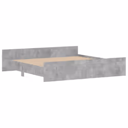 vidaXL Bed Frame with Headboard and Footboard Mattress Foundation Bed Base - concrete grey, 200 x 200 cm - Additional view 2